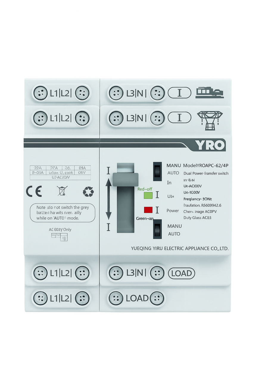 Автомат введення резерву (АВР) YRO YRQ4PC-63 4P 63A AC 400V, фото 1