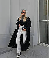 Длинное пальто оверсайз с карманами