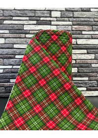 Фланель "Клітка різдвяна зелено-червона" 240 см