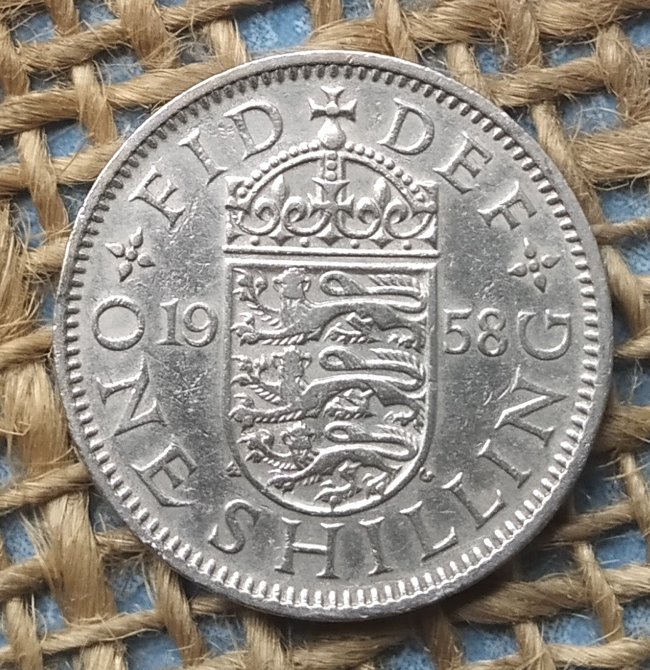 1 шилiнг 1958 року. Велика Британiя, фото 1