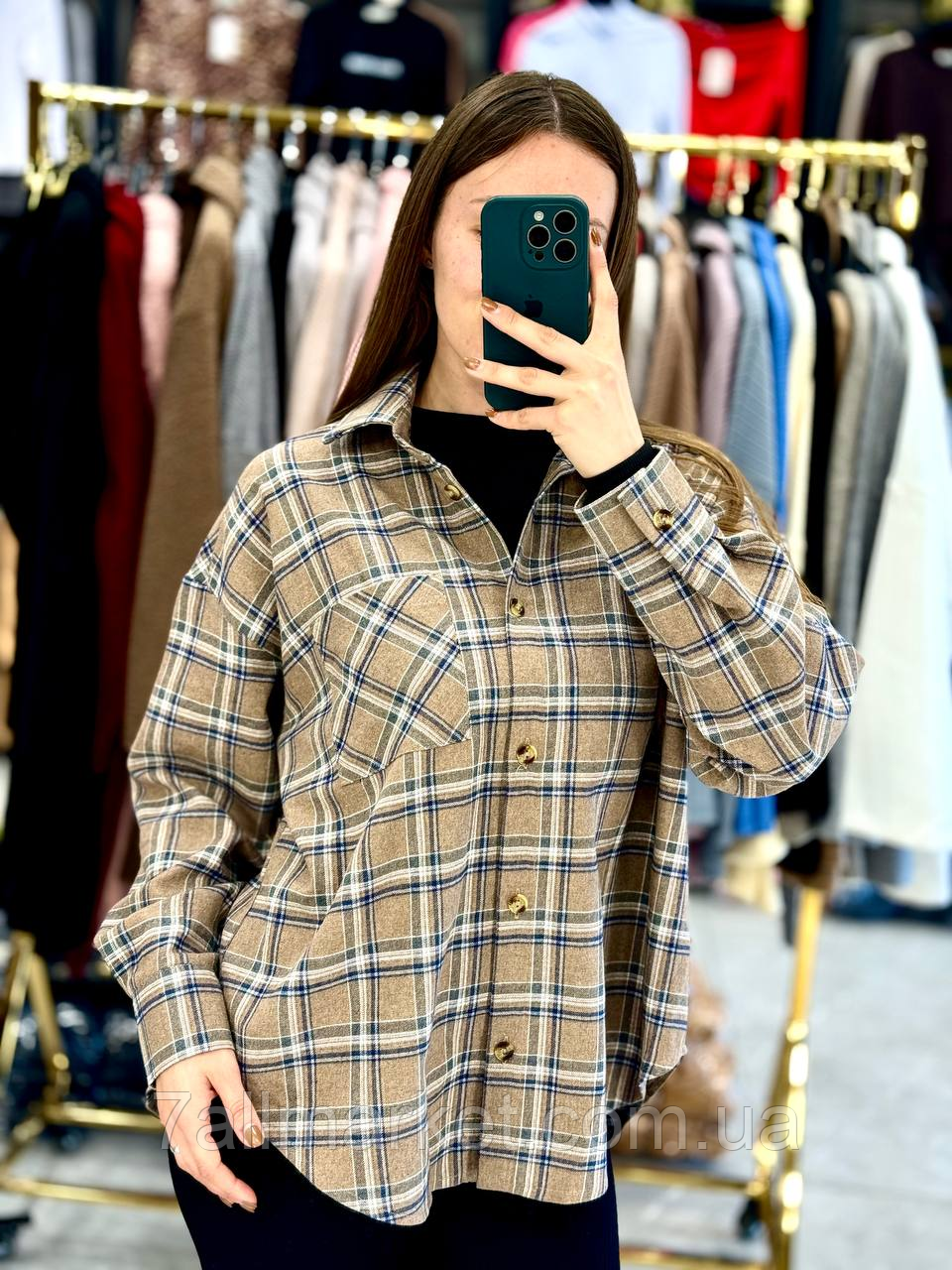 Сорочка жіноча в карту фланель розміри 42-52 (4 кв) "BONJOUR" недорого від прямого постачальника