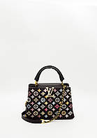Louis Vuitton Capucines MM Black Multicolor Embroidered Monogram