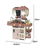 Ігрова кухня з паром та підсвіткою TK-61324 , 42 аксесуари, помпова подача води, звуки та світло, висота 63 см, фото 4