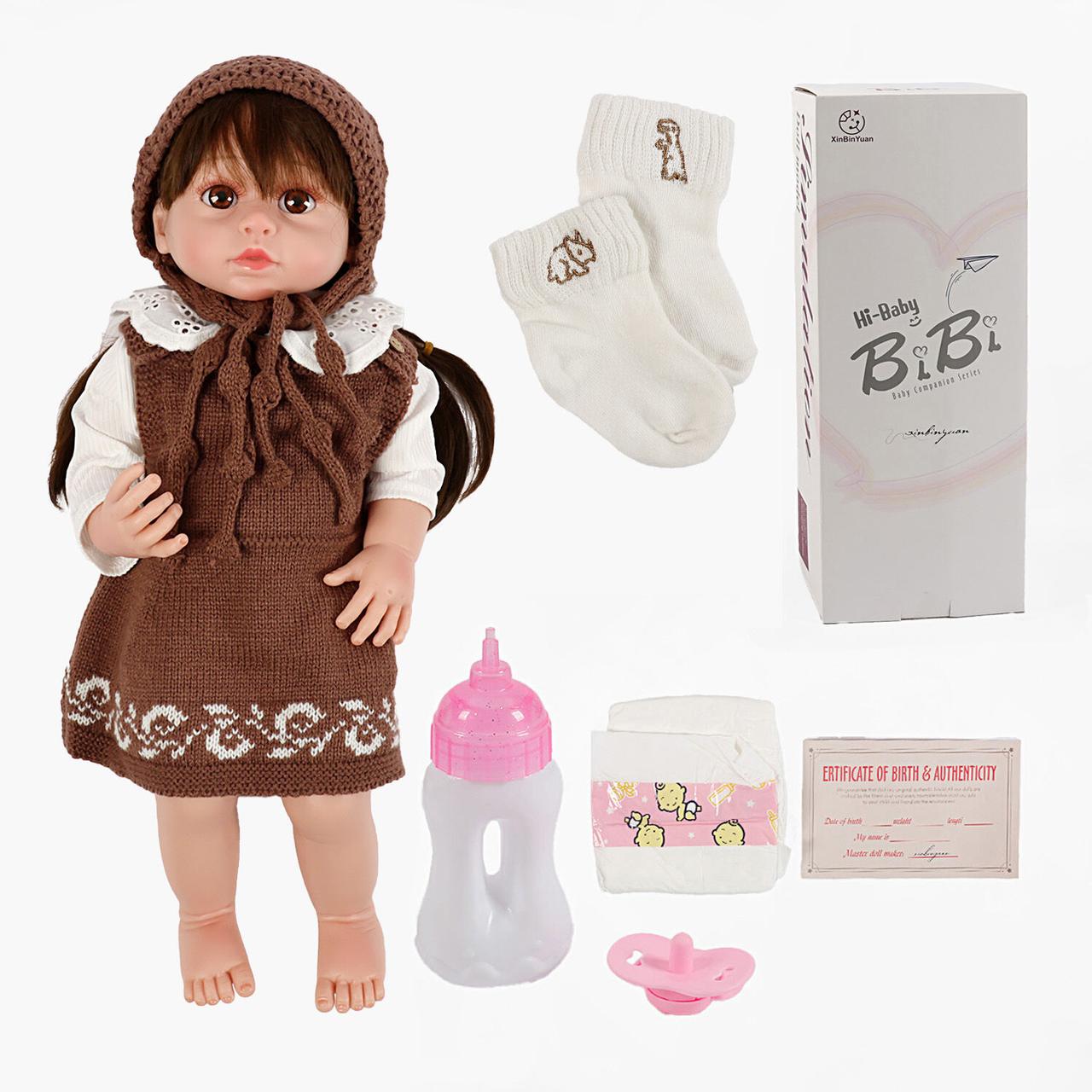 Лялька XBY 6614 звуки, висота 52 см, гумова, пляшечка, памперс, соска, фото 1