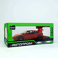 Металева машинка Автопром Tesla Model 3 1:24 — світло, звук, відкривні двері, червона, арт. AP7728-1, фото 6