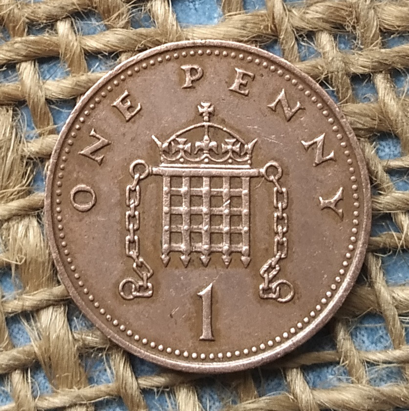 1 пеннi 1986 року. Велика Британiя, фото 1