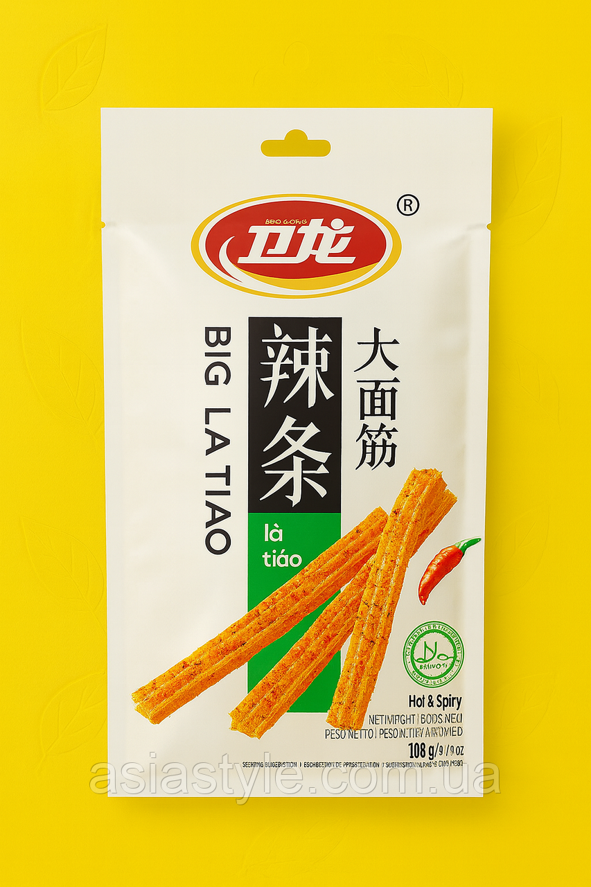 Ла Тяо гострі палички | Big La Tiao Hot & Spicy | Weilong | 106 г, ВоЧ, фото 1