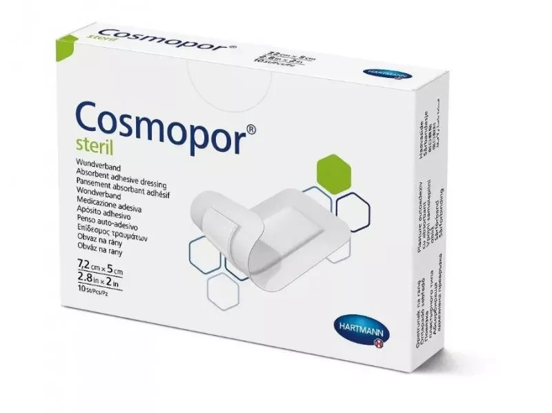 Пов'язка-пластир стерильна Cosmopor (7.2 см x 5 см) 10 шт, фото 1