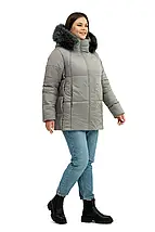 Елегантна жіноча зимова куртка Li-7 великого розміру 50–60, фото 3