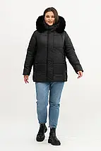 Елегантна жіноча зимова куртка  Li-7 великого розміру 50–60, фото 2