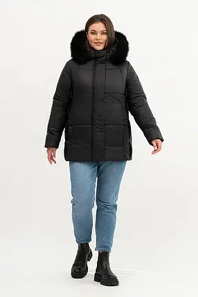 Елегантна жіноча зимова куртка Li-7 великого розміру 50–60, фото 1
