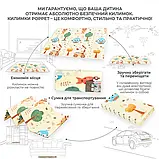 Дитячий розвиваючий двосторонній складний термокилимок ігровий Звірята-близнята та Класики 200х180x1 см + сумка, фото 5