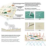 Дитячий розвиваючий двосторонній складний термокилимок ігровий Звірята-близнята та Класики 200х180x1 см + сумка, фото 4