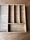 Органайзер для столових приборів з дерева дуб, лоток столовий з дерева дуб, фото 2