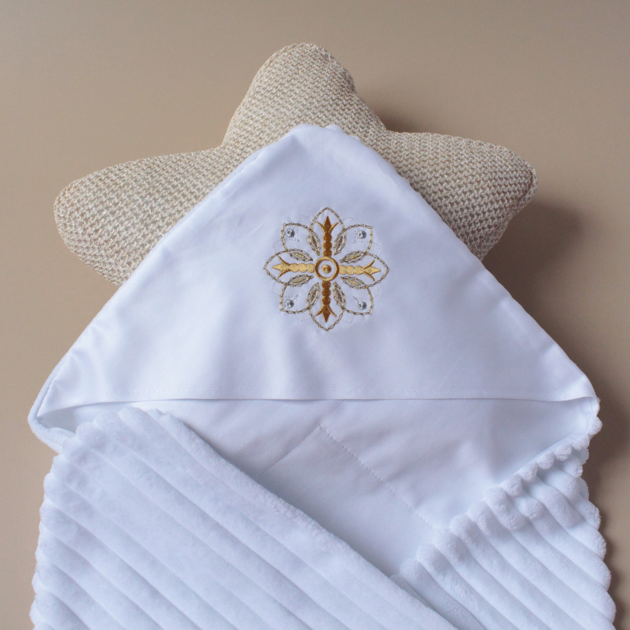 Крижмо BOKA Квітка мінкі-плед 90х80 см Білий, фото 1