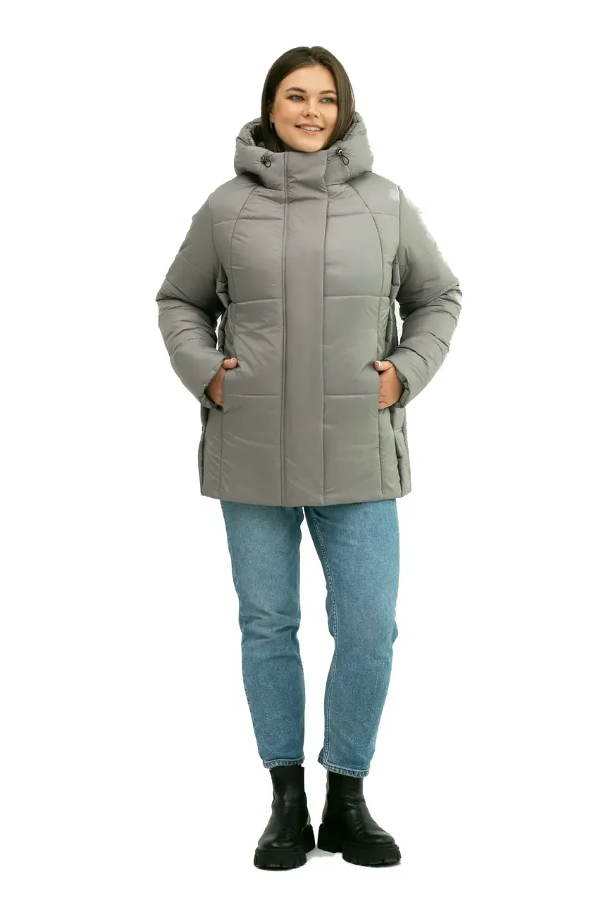 Елегантна жіноча зимова куртка  Li-7 великого розміру 50–60