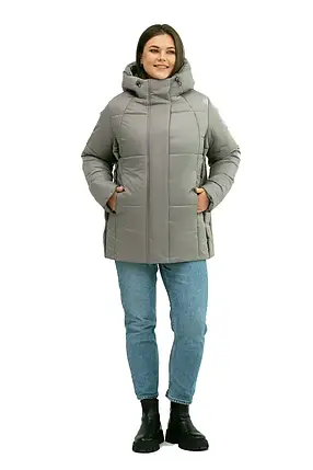 Елегантна жіноча зимова куртка Li-7 великого розміру 50–60, фото 1