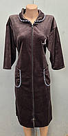 Модний батальний Велюровий халат жіночий 50-60 р, доставка по Україні Укрпочта безкоштовна, НП, Джастін