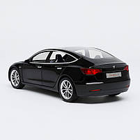 Металева машинка Автопром Tesla Model 3 1:24 чорна — світло, звук, відкривні двері, арт. AP7728-2, фото 10
