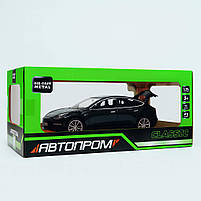 Металева машинка Автопром Tesla Model 3 1:24 чорна — світло, звук, відкривні двері, арт. AP7728-2, фото 5