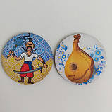 Набір Магнітів патріотичні круглі символіка України 2 шт. 6,5см. (123-1), фото 5
