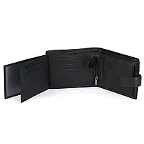Портмоне шкіряне чоловіче горизонтальне на застібці  ALFA RICCO 3204 BLK SC, фото 3