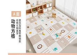 Дитячий двосторонній, складний термокилимок "Казкове слоненя та Клітинки-цікавинки", 150х180x1 см