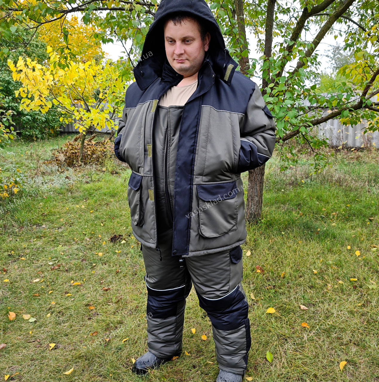 Зимовий костюм -30 °C чорний / хакі, фото 1