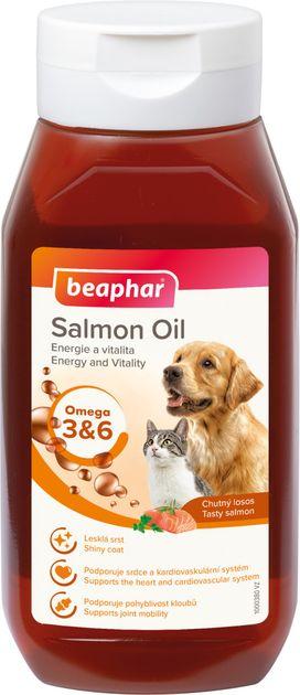 Лососеве масло Beaphar Salmon Oil натуральна добавка з Омега 3 і Омега 6 для кішок і собак, 430 мл, фото 1