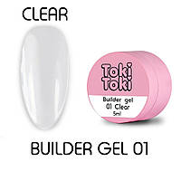Гель для нарощування нігтів Toki Toki Builder Gel Clear №01, 5 мл