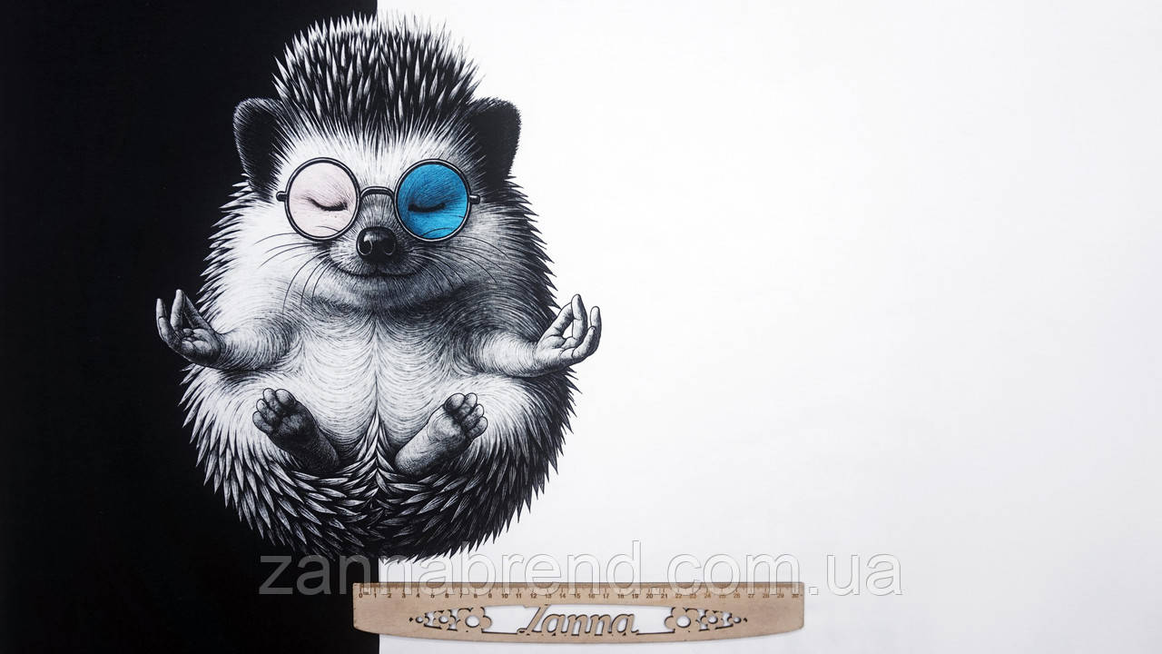 Стрейч-кулір колір чорно-молочний Купон 85 × 178 см "Дзен" (Туреччина), фото 1