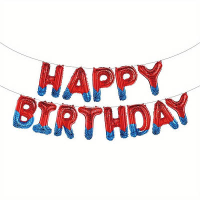 China 38 см Букви красно-сині  З Днем народження Спайдермен, В УП