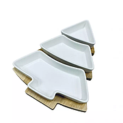 Менажниця 26*15*5 см на підставці Olens 8030-389 на 3 секції ялинка Білий