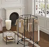 Підлогова вішалка для одягу, з поворотним механізмом 360°, на колесах, фото 3