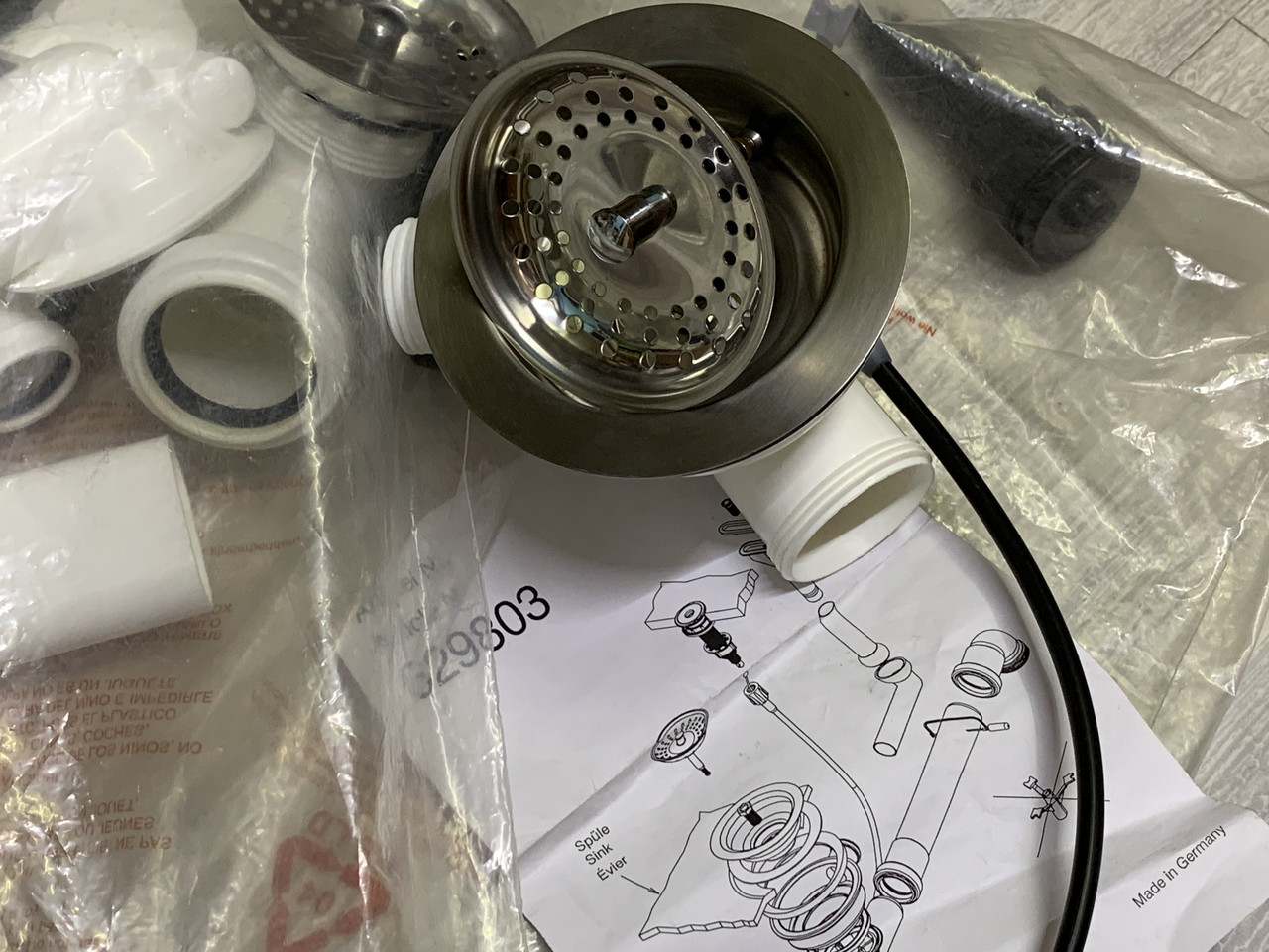 Сифон - автомат з переливанням Schock. Водозлив для кухонної мийки (Німеччина). Євро вентиль