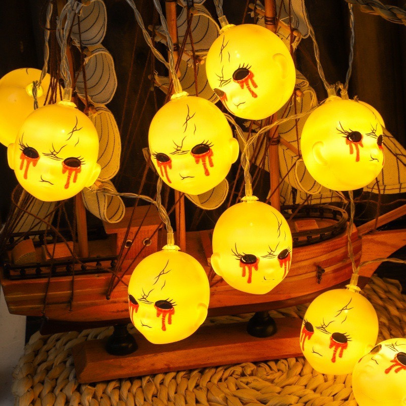 Гірлянда Хелловін Ляльки 150 см 10 led 55 мм різнобарвний, фото 1