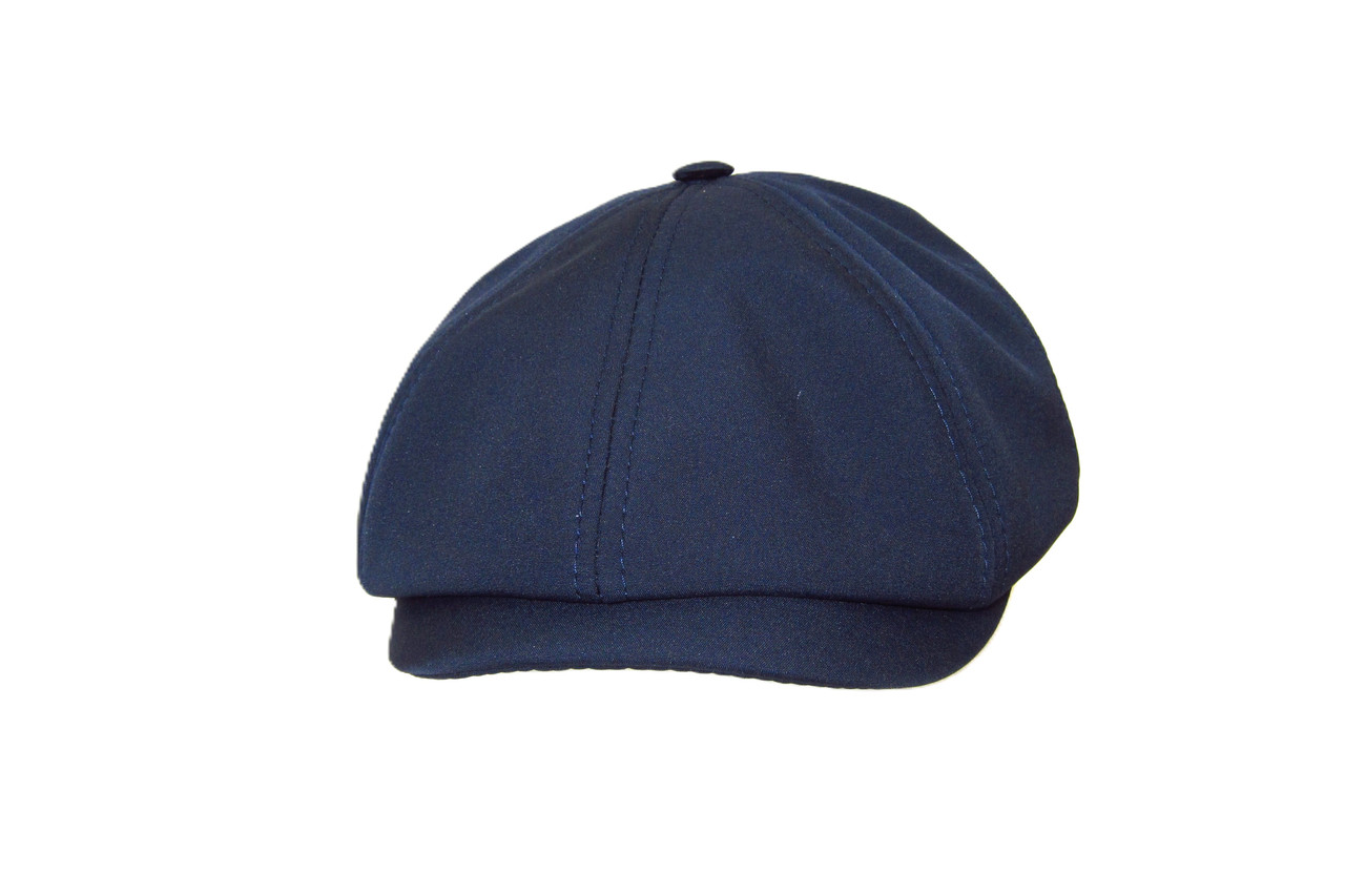 Чоловіча кепка восьмиклинка хуліганка синя демісезонна із софтшелу-плащівка на флісі  DAVANI 93011