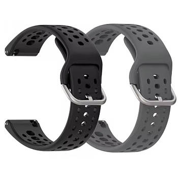 Комплект ремінців для годинника Amazfit Bip 6 22 мм чорний + сірий