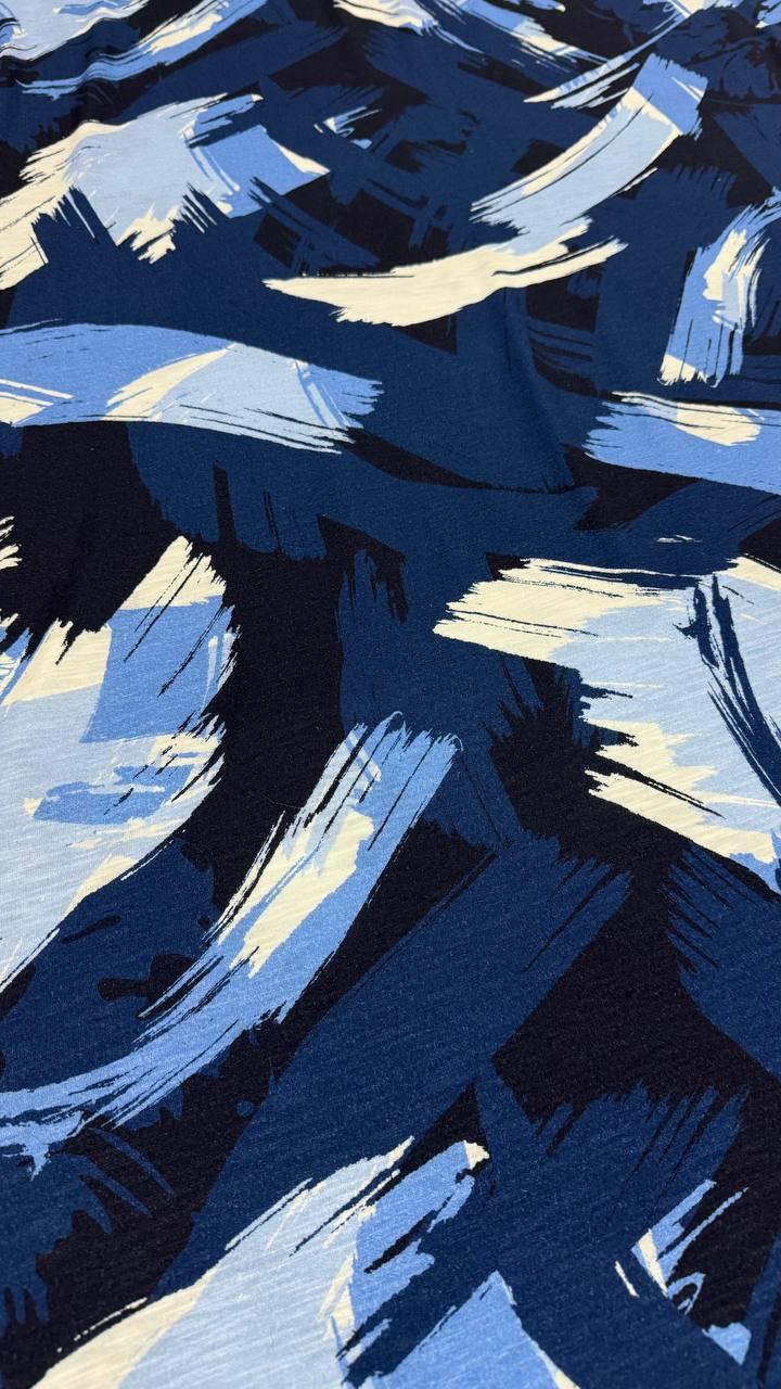 Стрейч кулір слуб, купон синьо-блакитний, фото 1