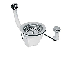 Злив для кухонної мийки McALPINE автоматичний з переливом 1 1/2”x113 мм PUFS113-CP-25