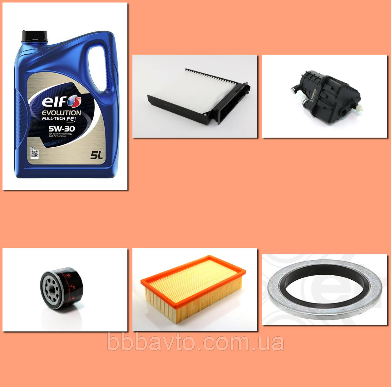 Набір автомобільних фільтрів та оливи до ТО Renault Clio III 1.5 dCi DPF Дизель (2005—2012), фото 1