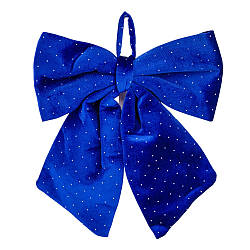 Бант «Синій оксамит», 36 см — ніжна декоративна прикраса для ялинки