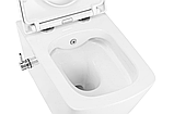 Унітаз підвісний з функцією біде Premium KVADRO Rimless безобідковий з дюропластовим сидінням soft-close 660058, фото 4