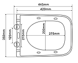 Унітаз підвісний з функцією біде Premium KVADRO Rimless безобідковий з дюропластовим сидінням soft-close 660058, фото 10