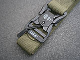 Ремінь поясний з магнітною пряжкою Tactical 125 см x 3,8 см олива, фото 7