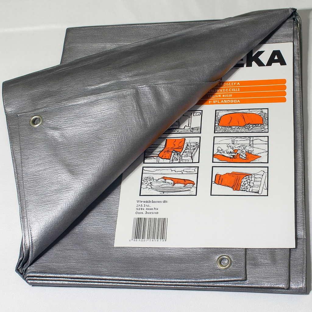 Тент 8х10 (160г/м2) будівельний з кільцями. Польща. ТМ "Plandeka" Super mochna. Колір: сірий, +/- 5%., фото 1