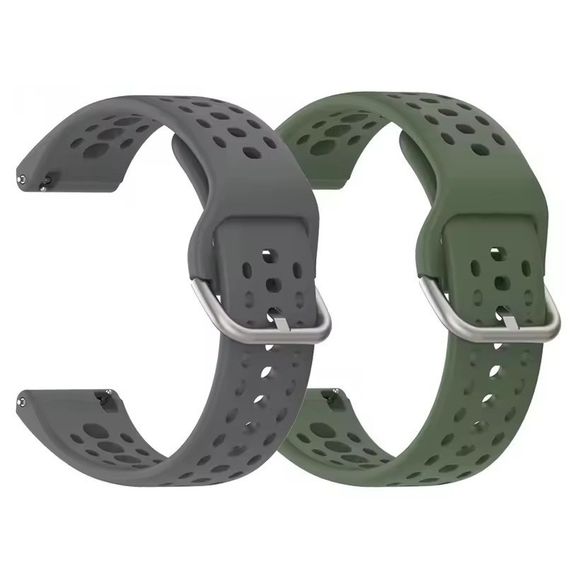 Комплект ремінців для годинника Amazfit Bip 6 22 мм сірий + хакі, фото 1