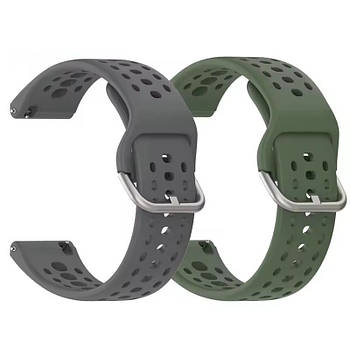 Комплект ремінців для годинника Amazfit Bip 6 22 мм сірий + хакі