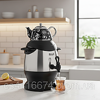 Самовар електричний з фарфоровим заварником 6 л RAF, електросамовар із заварником для кухні 1800 Вт