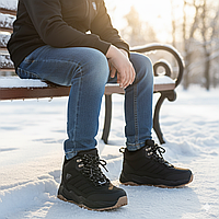 Зимове дитяче взуття, дутики, чоботи, термоботинки на овчині на хлопчиків на липучці. Розмір: 36-39